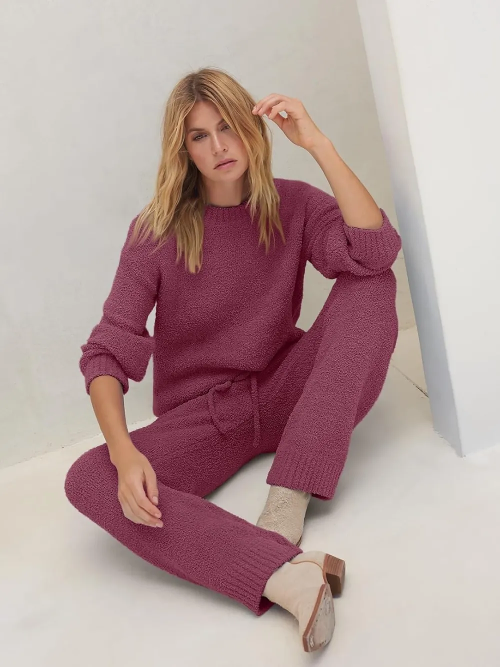 Womens Pajama Sets 2025 Fall Lounge Sweater Set