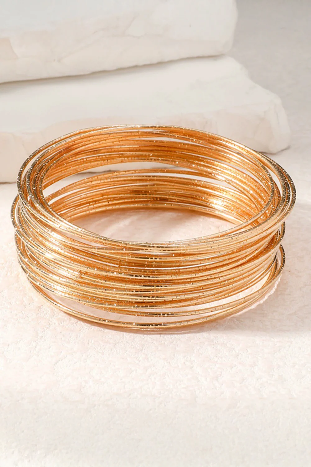 Gold Bohemian Multi Layer Plated Alloy Bangle Bracelet