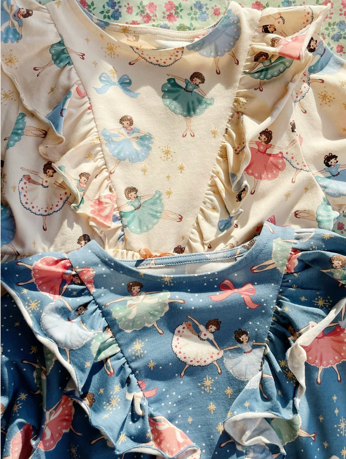 basic frill dress gots - beige bow ballerina