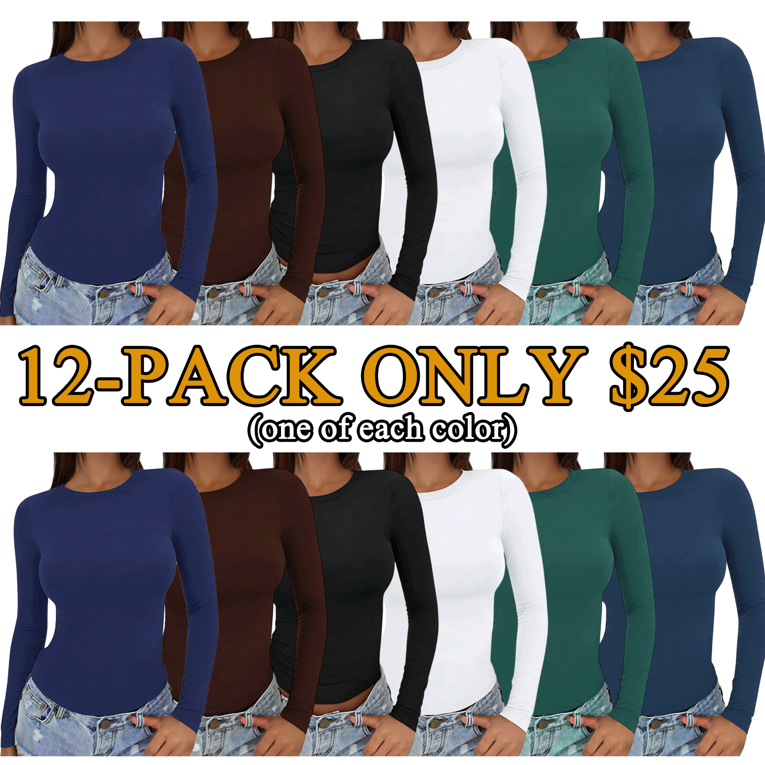 Women’s Slim-Fit Long Sleeve Thermal Base Layer Top