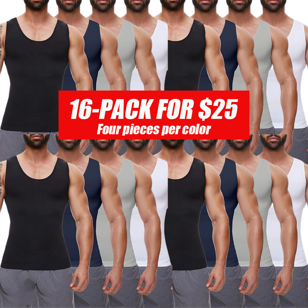 Menswear Body Shaper Shapewear Compression Tummy Control Vest Comfy Stretchy Lightweight Workout Tank Top Fabric Breathable Undershirt Elastic Soft Polyester