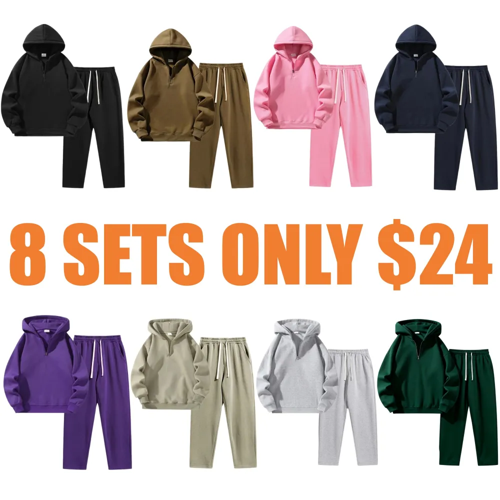 Fit Casual Drop Shoulder Half Zip Hoodie