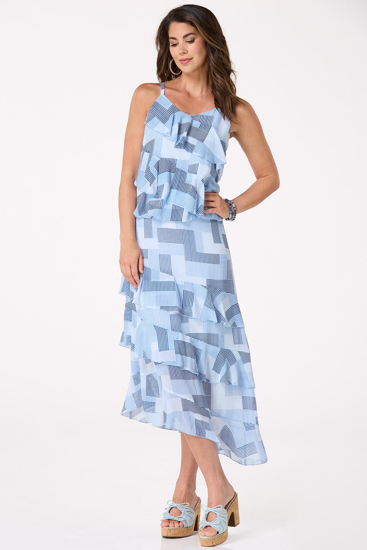 Stripe Ruffled Asymmetrical Cami