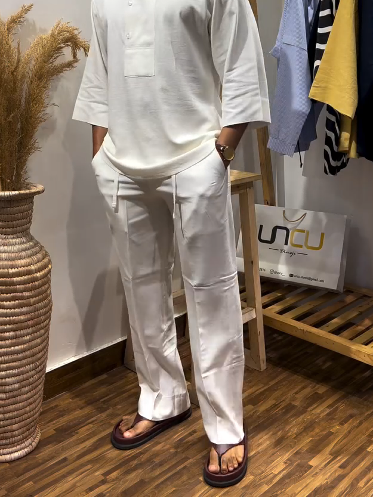 Men's Exclusive Design Cotton and Linen Trousers