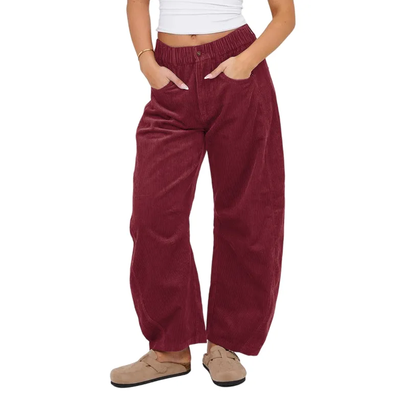 Corduroy Barrel Pants for Women Cord Pants
