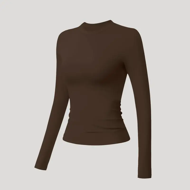 Solid color sports T-shirt set, crew neck, slim fit, stretchy style