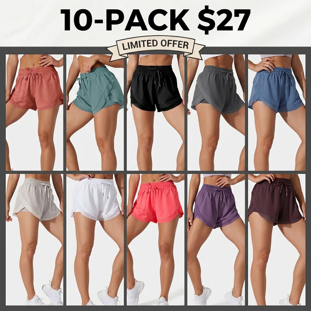 Drawstring Contrast Flowy Mesh Dolphin 2-in-1 Shorts