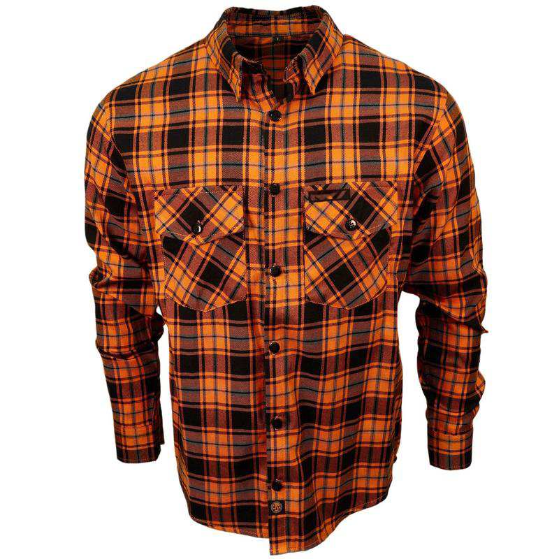 🔥 Men’s Patriot Red, White & Blue Flannel Shirt — Hidden Snap Collar