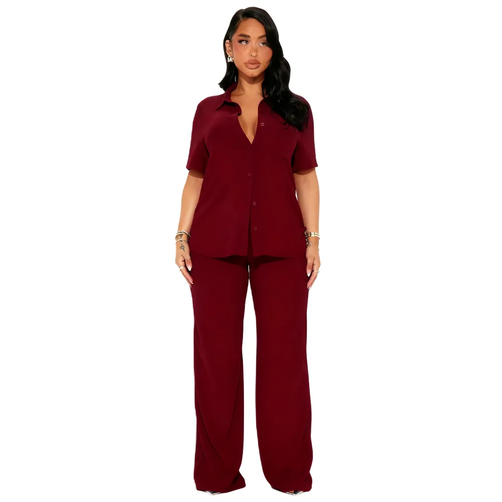 Women's Short Sleeve Pant Set