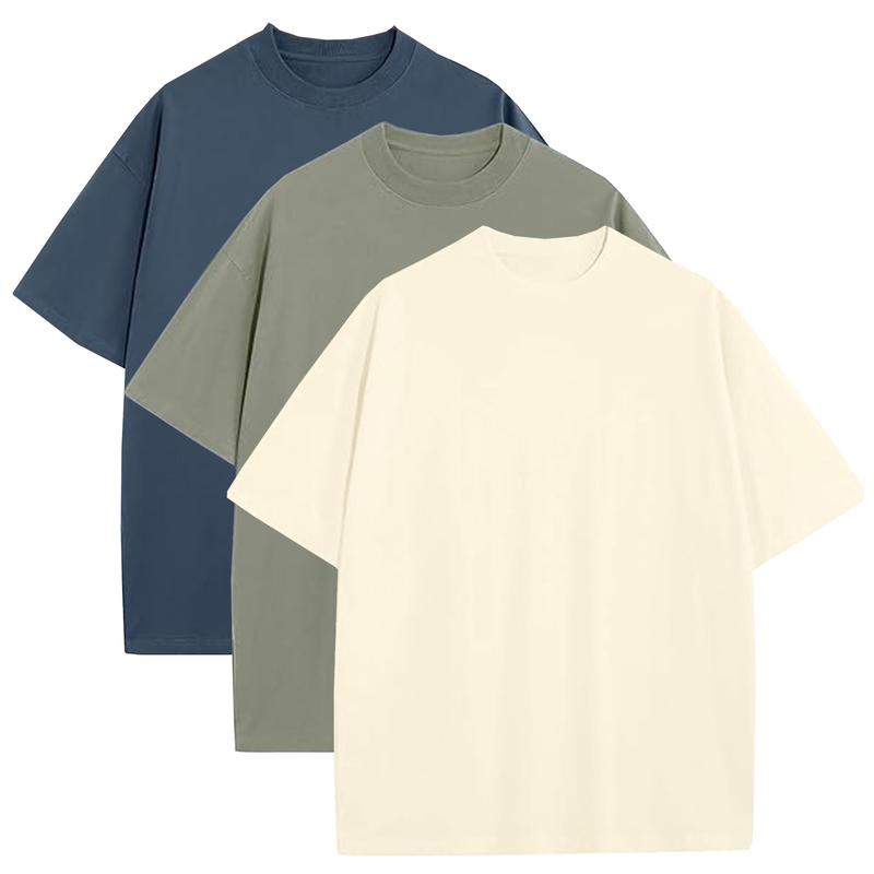 Men’s Multi-Pack Heavyweight 100% Cotton Drop Shoulder Fashion Tees