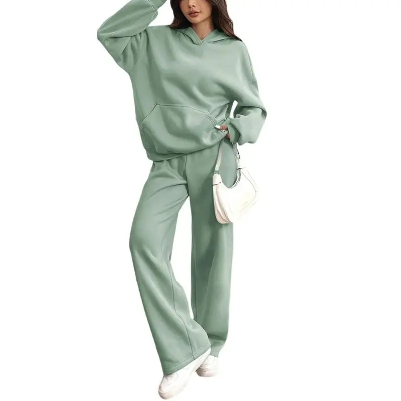 Women's Hooded Sweatshirt & Pants Casual Comfy Loungewear Set