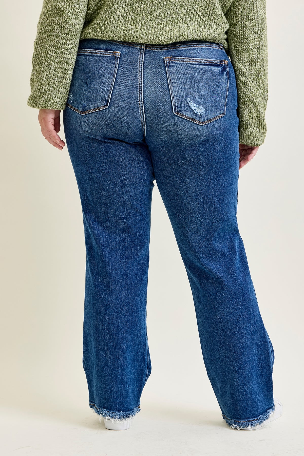 Brett Distressed Dad Jeans - PLUS