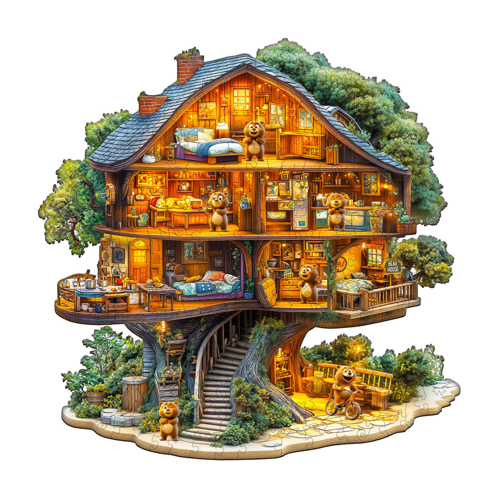 Bear House Wooden Jigsaw Puzzle