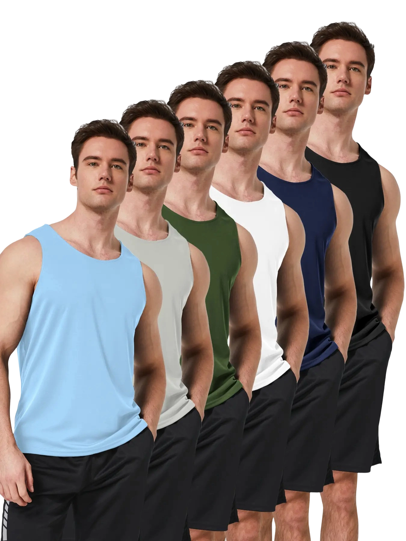Men's Quick Dry Workout Tank Tops Breathable Gym Sleeveless Muscle Shirts dealsforyoudays