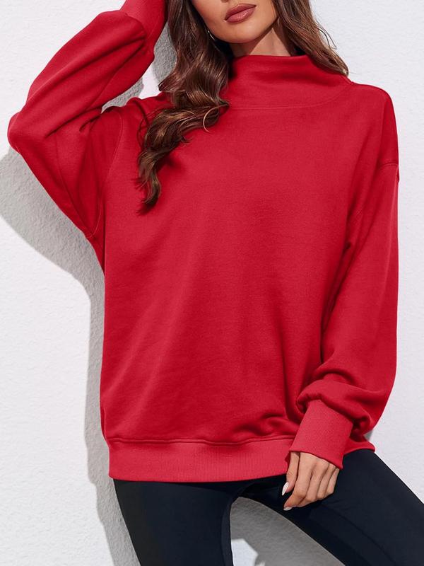 Women's Cozy Oversized Turtleneck Sweatshirt