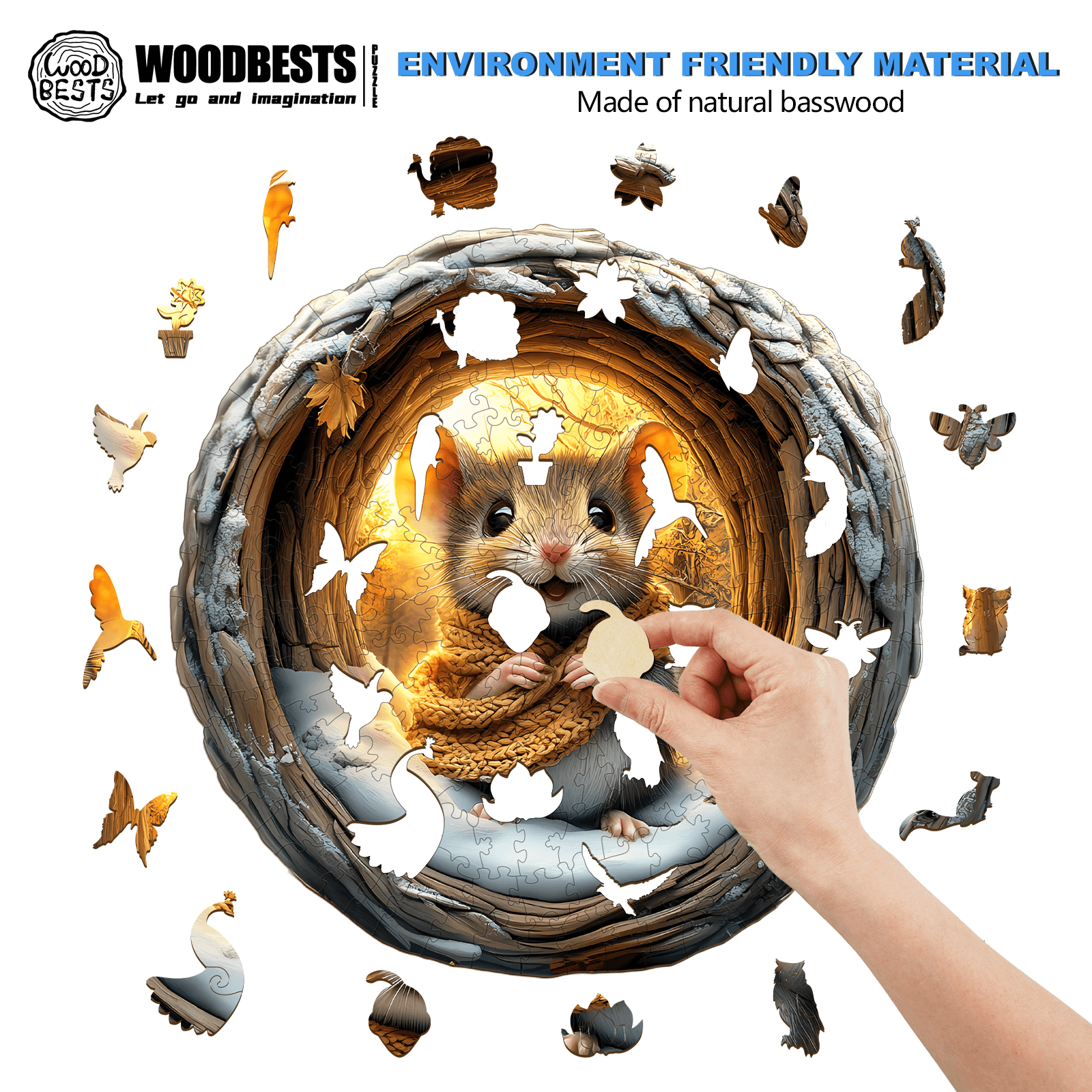 3D Cave Mouse Wooden Jigsaw Puzzle