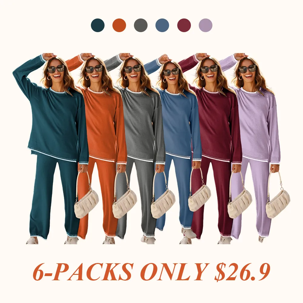 Women's 2-Piece Sets Spring Outfits Chic Comfortable Elastic Loungewear