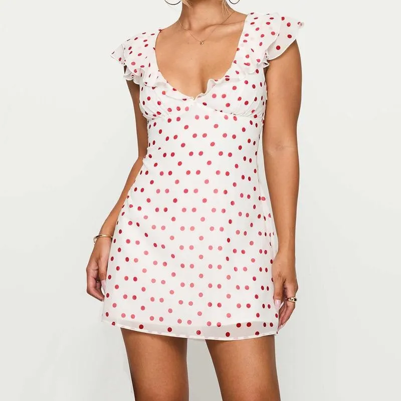 Women's Summer Classic Polka Dot Print Short-Sleeve Dress