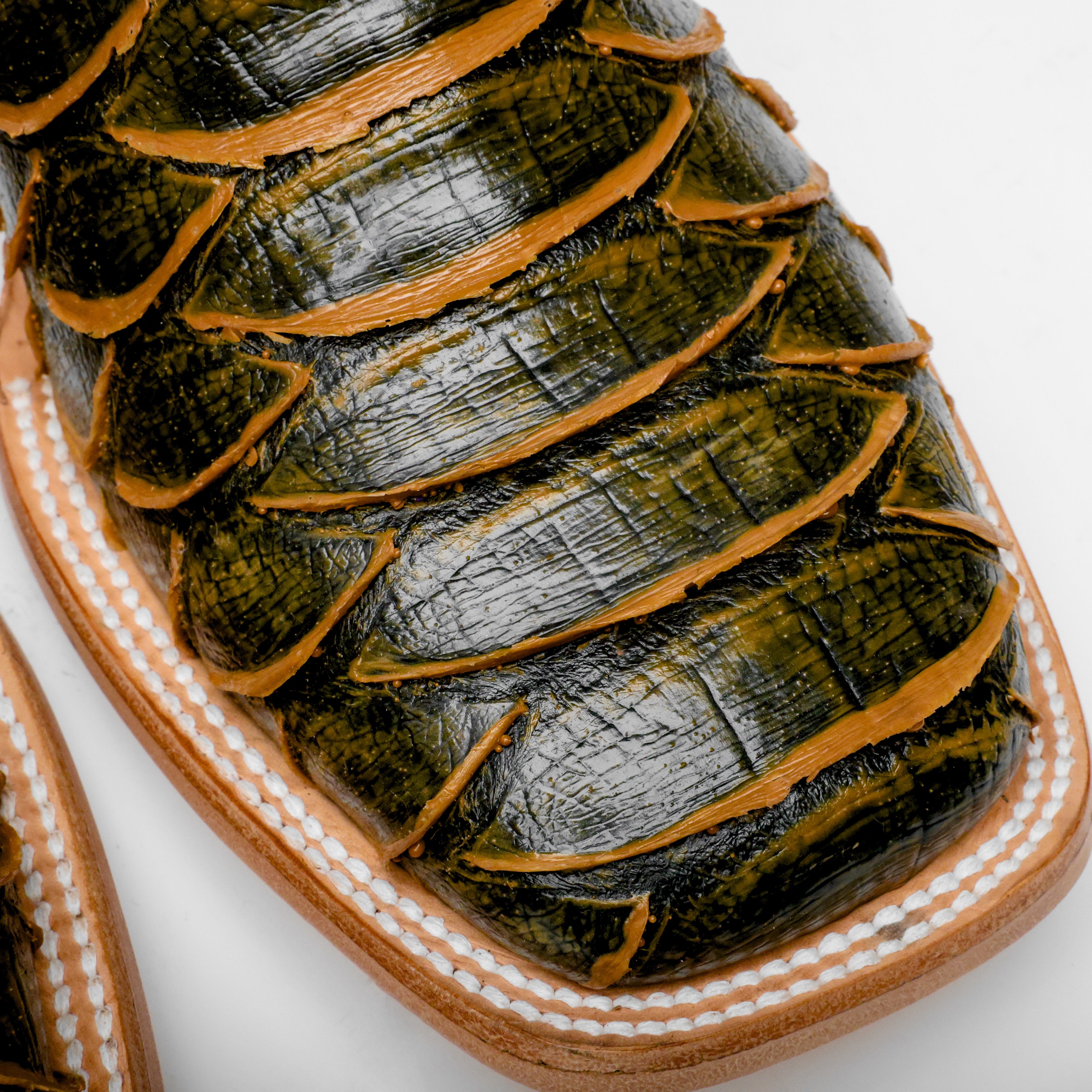 Rustic Honey Jumbo Python Leather Boots - Square Toe