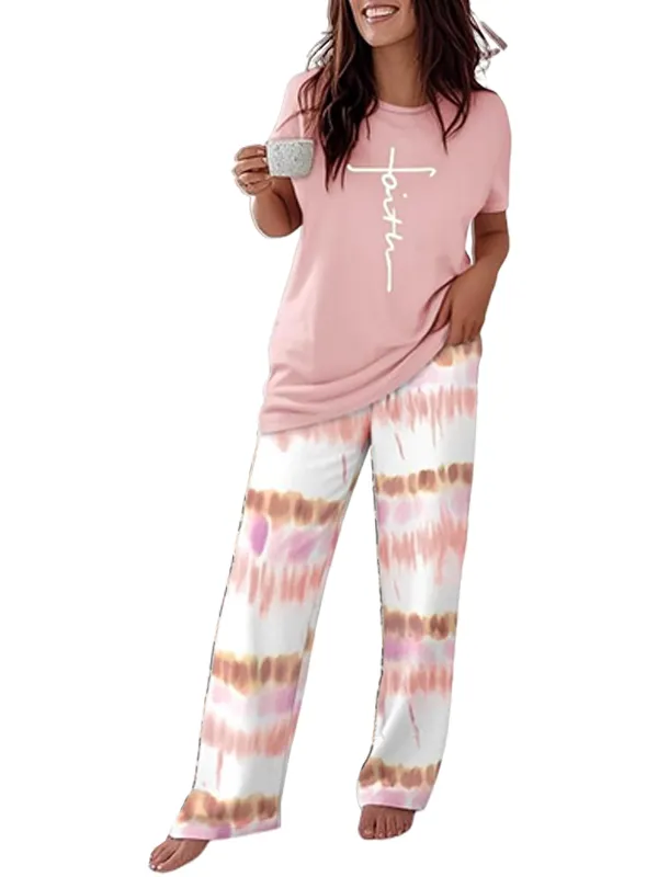 🔥Hot Sale🔥 Women's Pajama Set - Short Sleeve Comfortable Homewear (8 sets/4 sets)