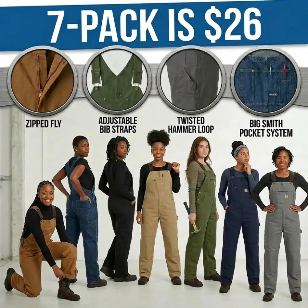 💥Last Day💥Promotion ! Women Denim Bib Overalls, Workwear with Adjustable Straps and Convenient Tool Pockets