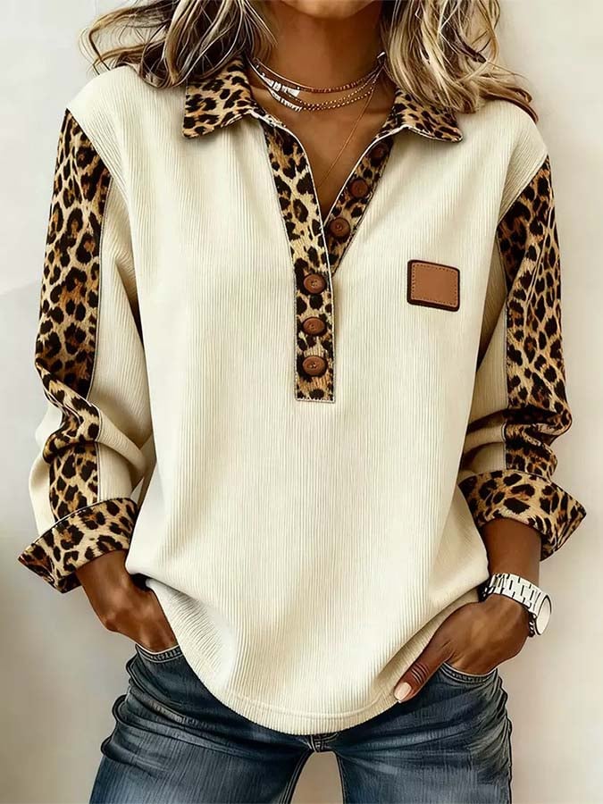 Women'S Casual Color-Blocked Pullover Sweatshirt