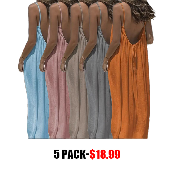 💥DON'T MISS OUT!⏰Women's Solid Cami Dress - Sleeveless Long Lounge & Sleepwear🔥Final Day Clearance!🛒