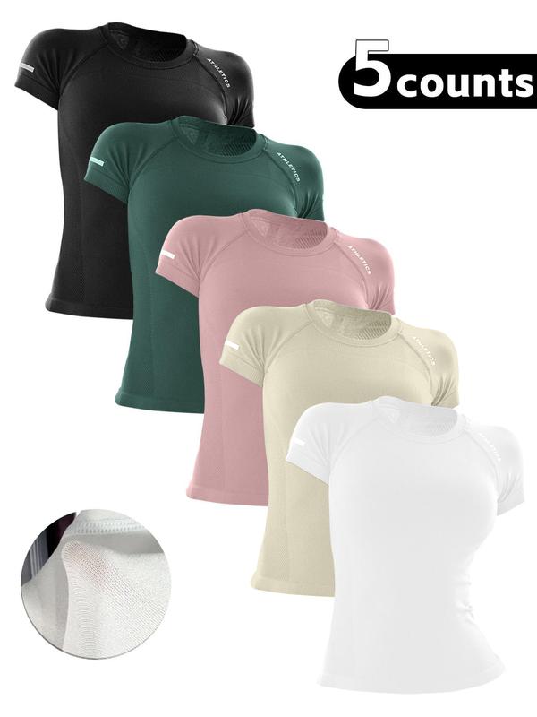 Women’s Raglan Sleeve Letter Print Sports Tee