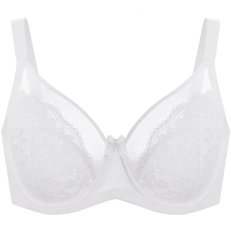 minimizer Bra Floral Lace Unlined Comfort Non-Padded Full Coverage