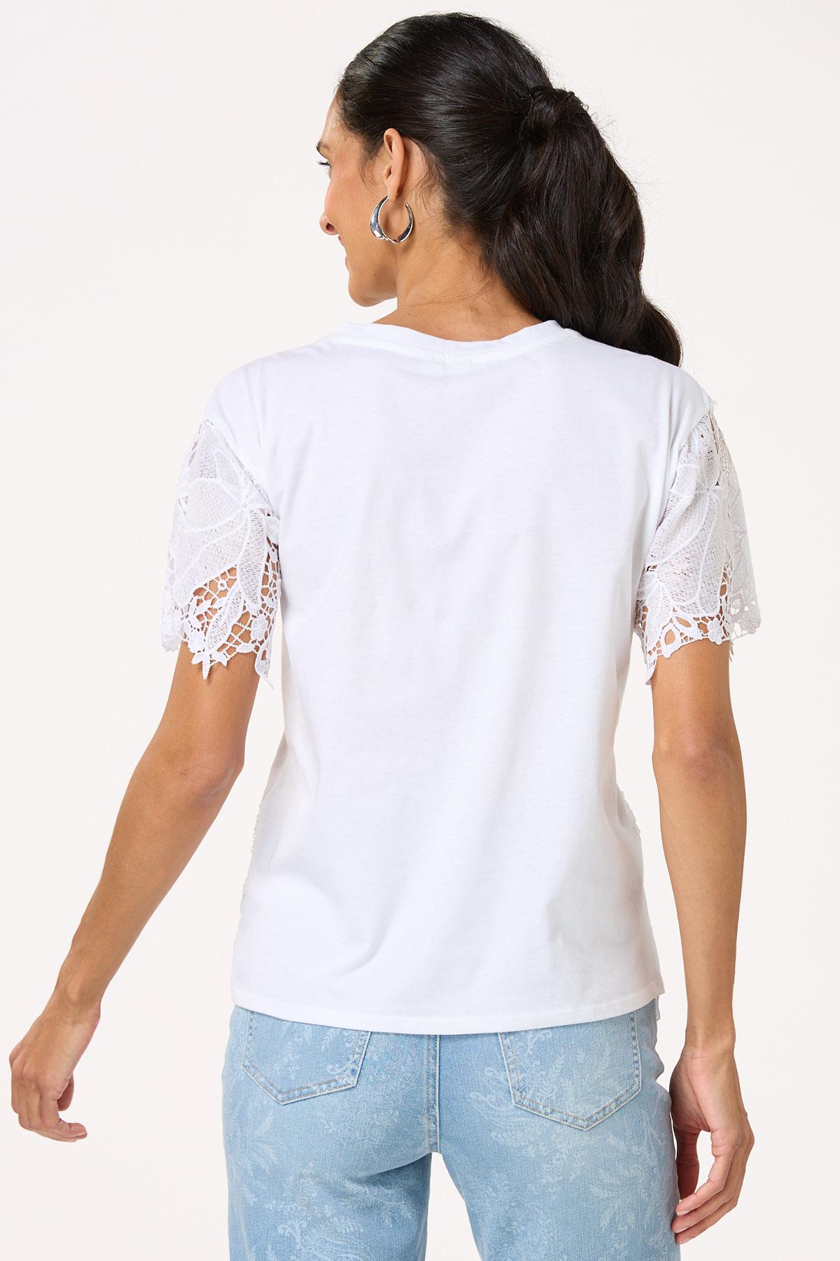 White Floral Lace Top