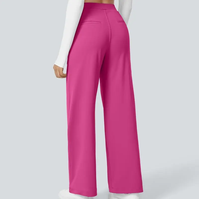 Halara Flex High Waisted Plicated Side Pocket Straight Leg Work Pants