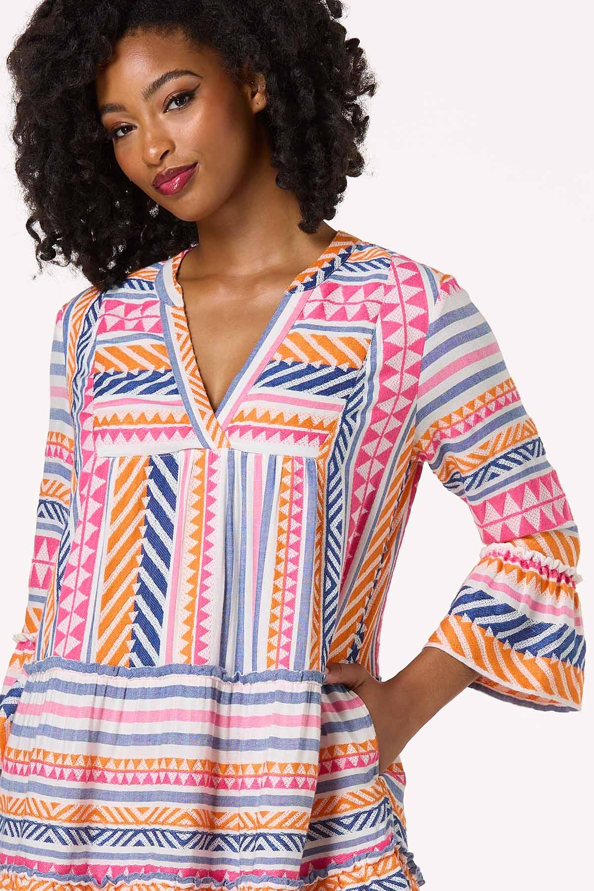 Embroidered Aztec Dress