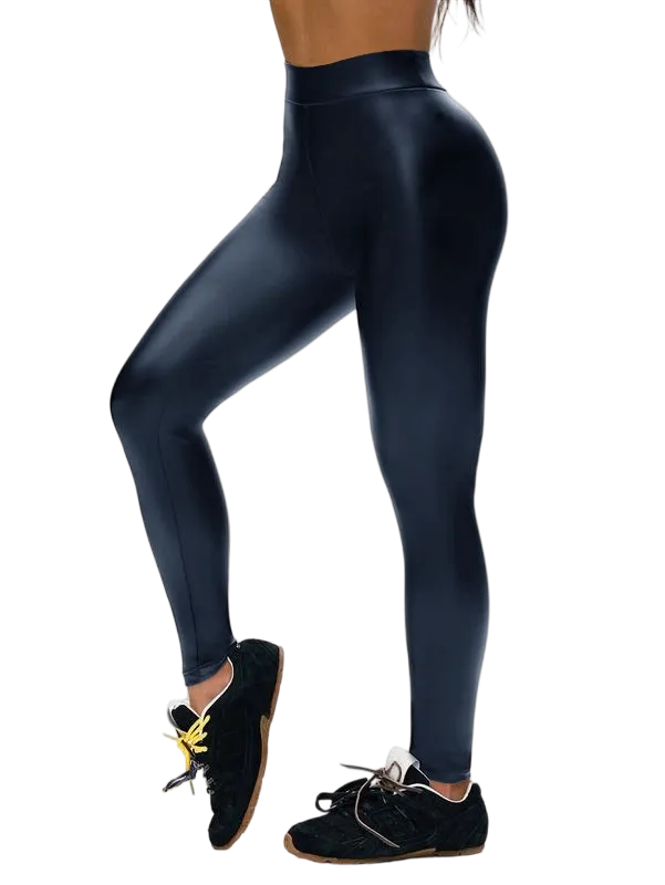 Women's Fleece Stretch Artificial Leather PU Leather Leggings