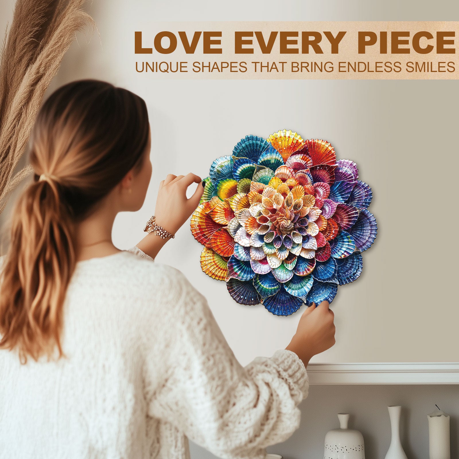 Ocean Mandala Wooden Jigsaw Puzzle