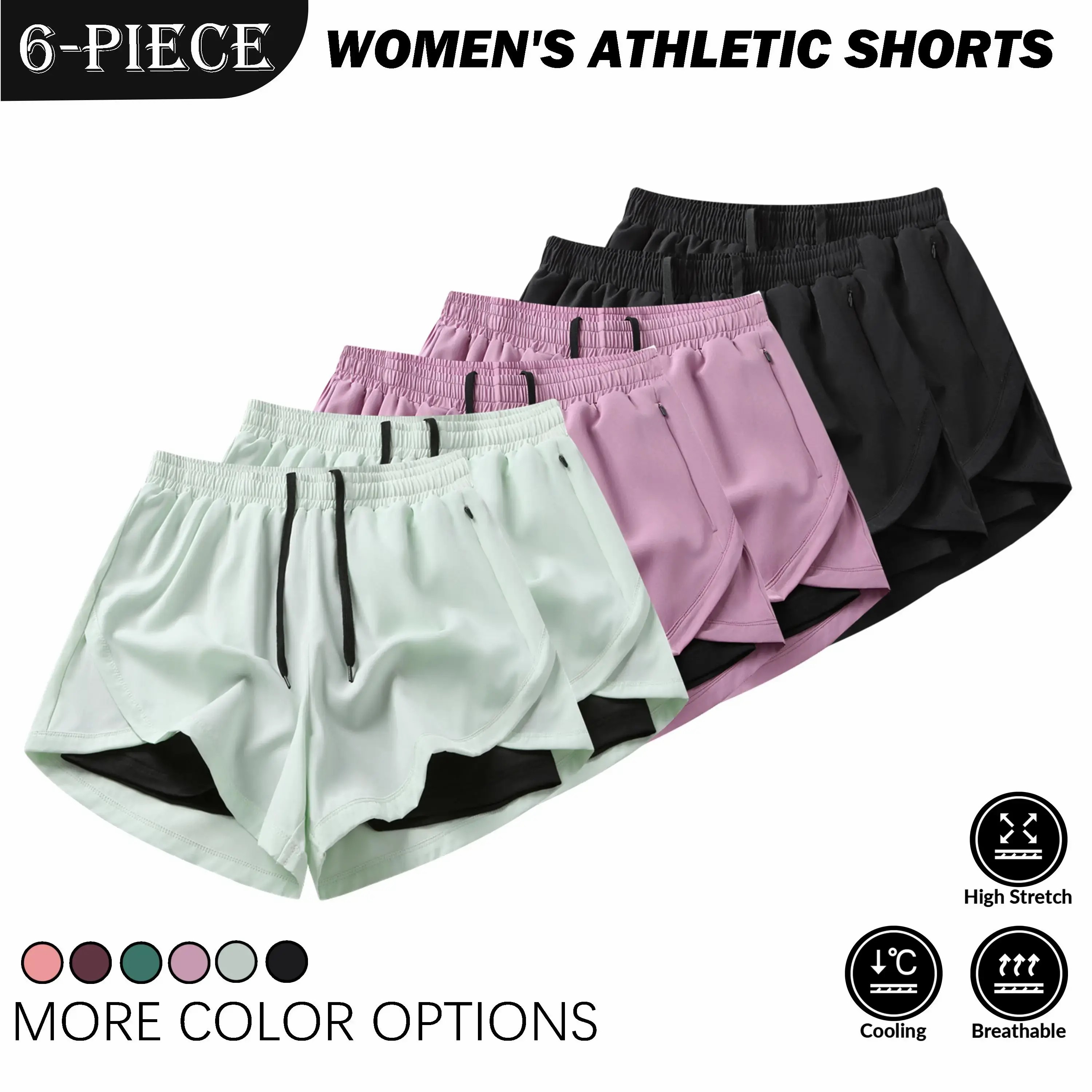Women's 6-Pack Quick Dry Sports Shorts – Breathable Anti-Exposure Activewear