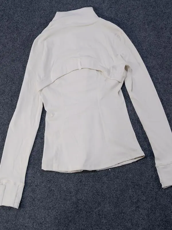 Women's Yoga Suit Gold Zipper Stand Up Collar Slimming Fitness Jacket