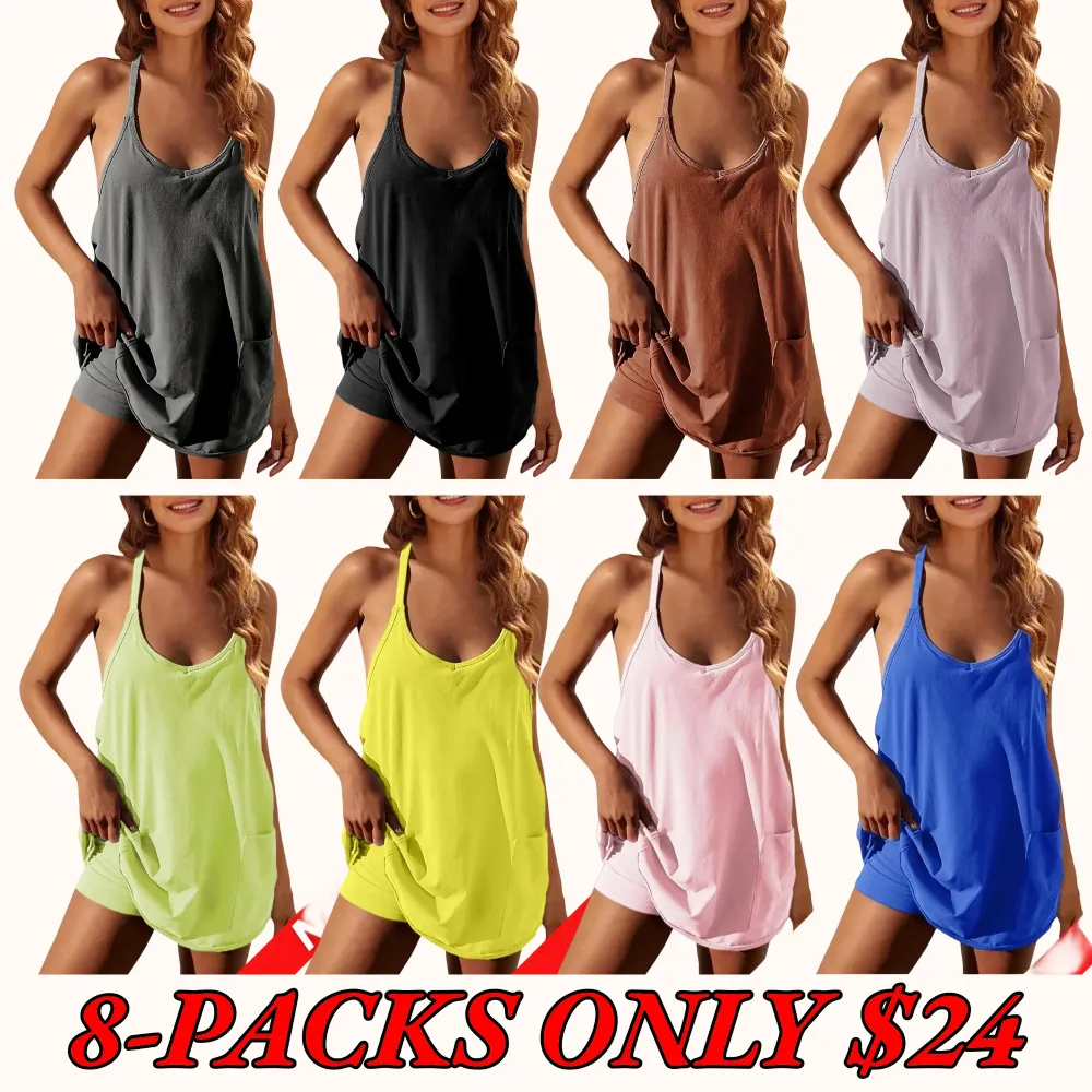 Women's Summer Sleeveless Mini Dress — (With Pockets)