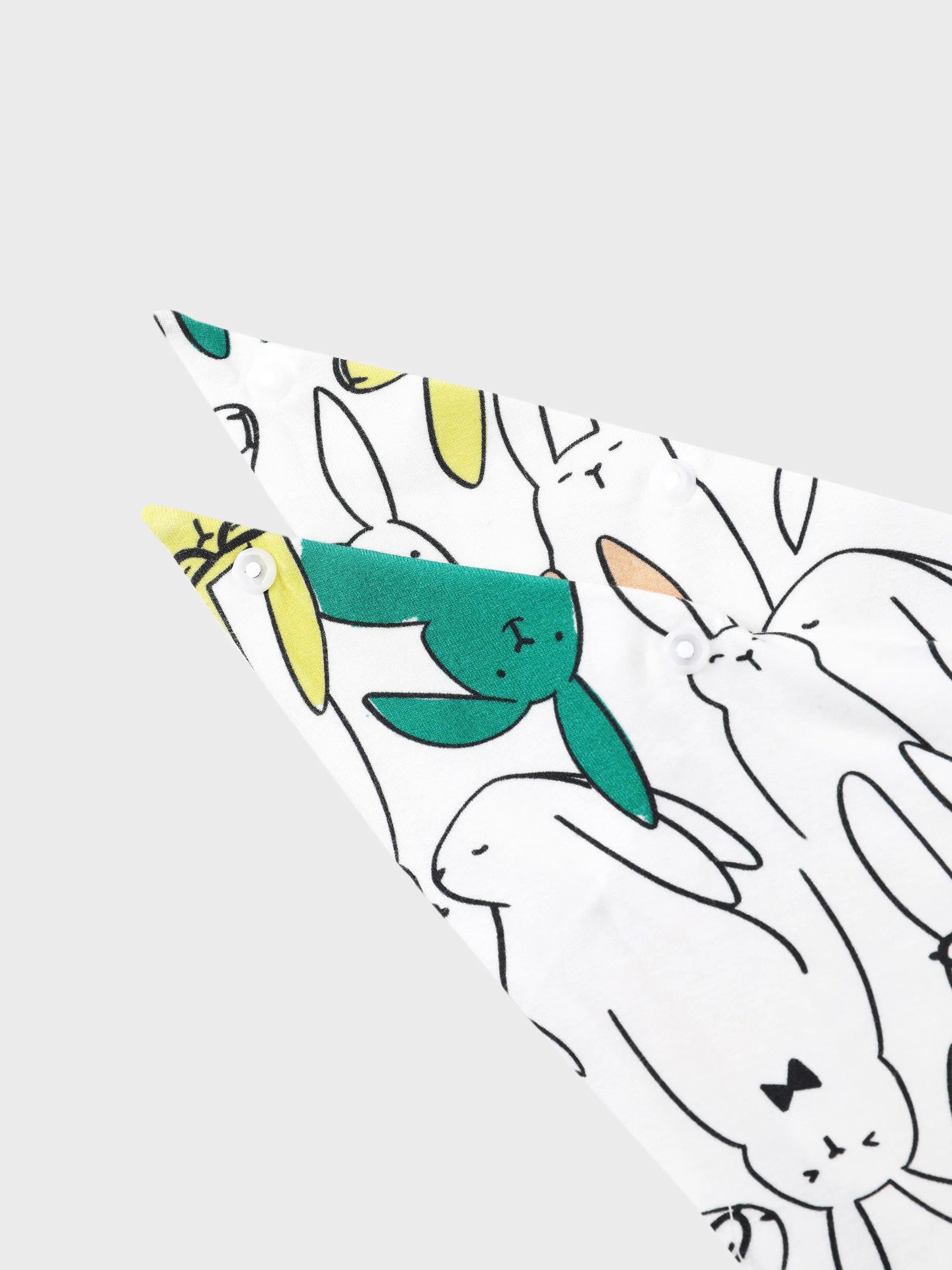 Bamboo Family Pajamas Rabbit Print Short-sleeve Matching Pajama Set (Snug-Fitting for Children) White