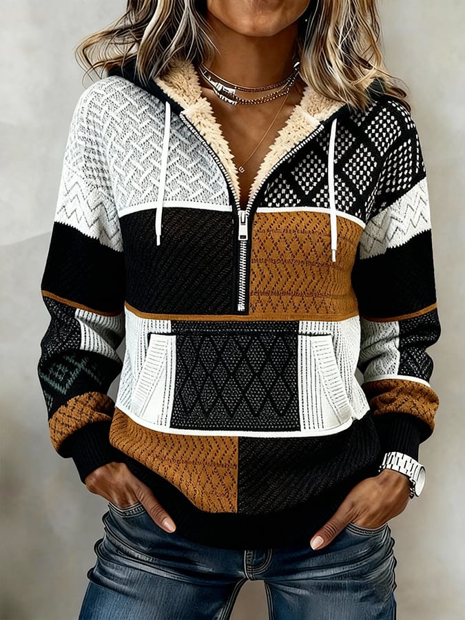 Women'S Casual Loose Printed Hooded Sweatshirt