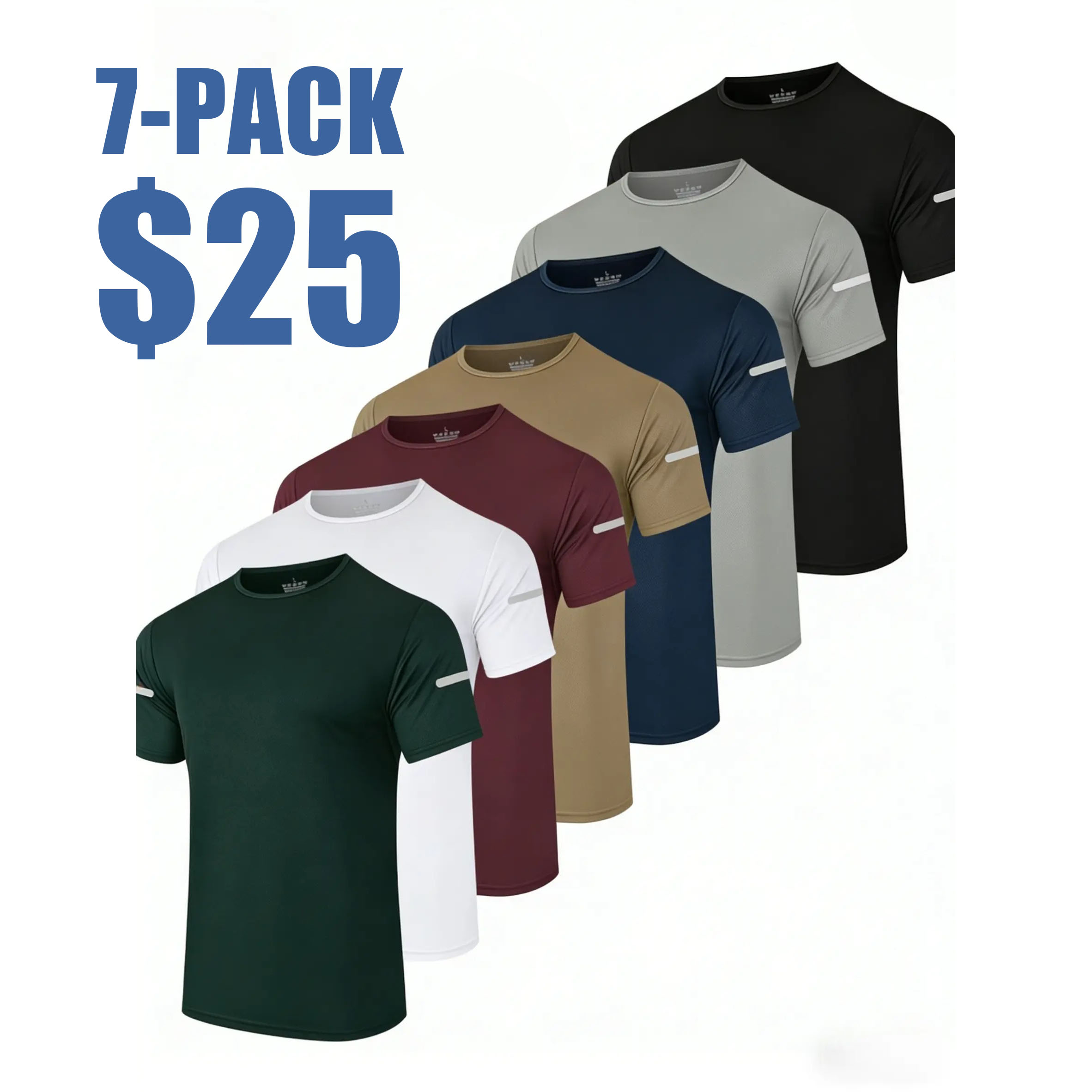 Men's Quick-Dry Reflective Stripe Performance T-Shirt