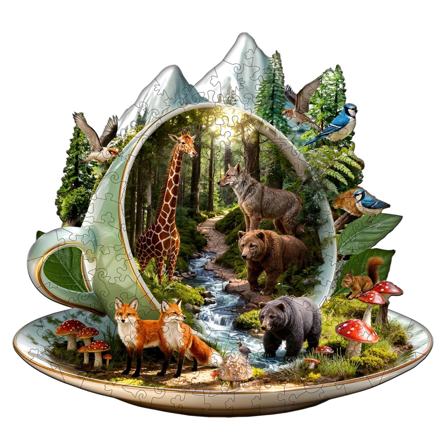 Teacup Forest Wooden Jigsaw Puzzle