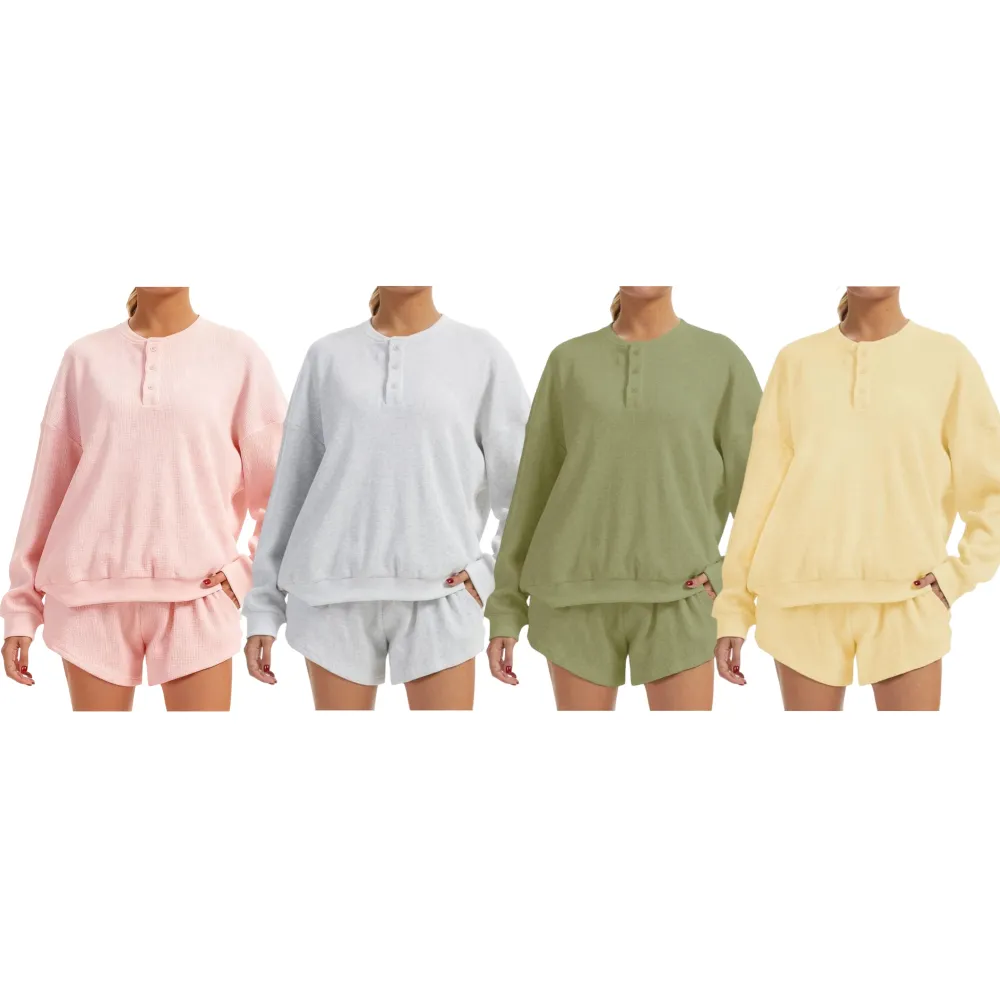 Women's Oversized Waffle Knit Lounge Set