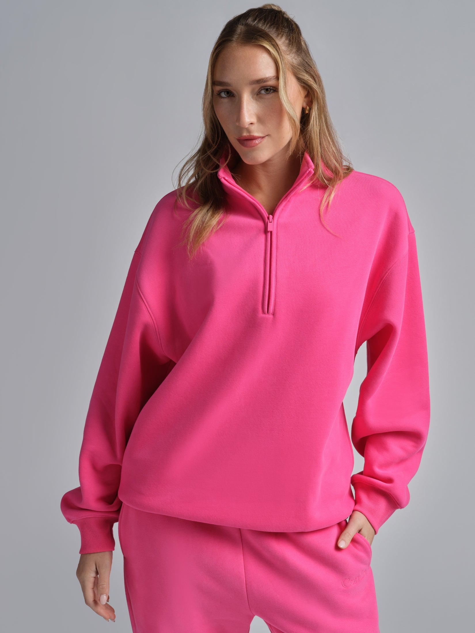 Basic Quarter Zip Mock Neck