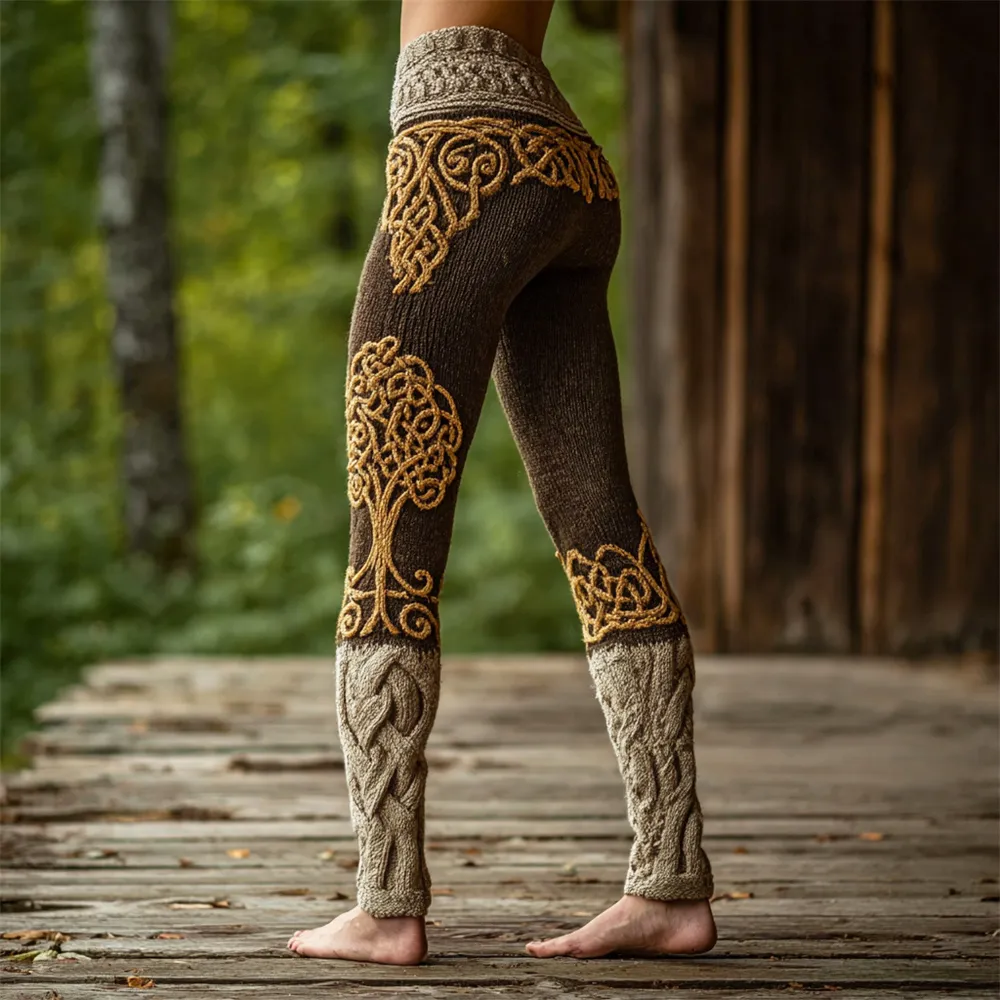 Viking Tree Of Life Art Women's Knit Leggings