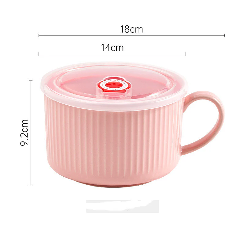 Large Ceramic Large Soup Mug -Airtight Lid