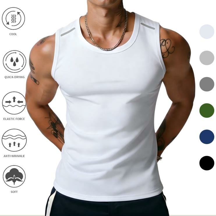 Men's Vests Casual Tank Tops Knit Sleeveless Lightweight Tee Muscle Basic T Shirts