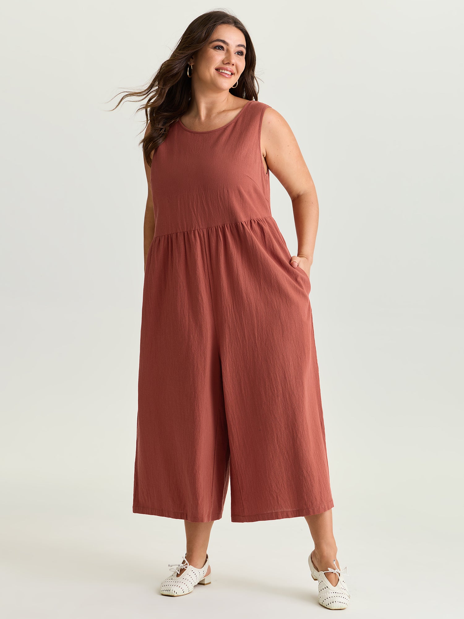 Pure Cotton Open Back Breezy Jumpsuit