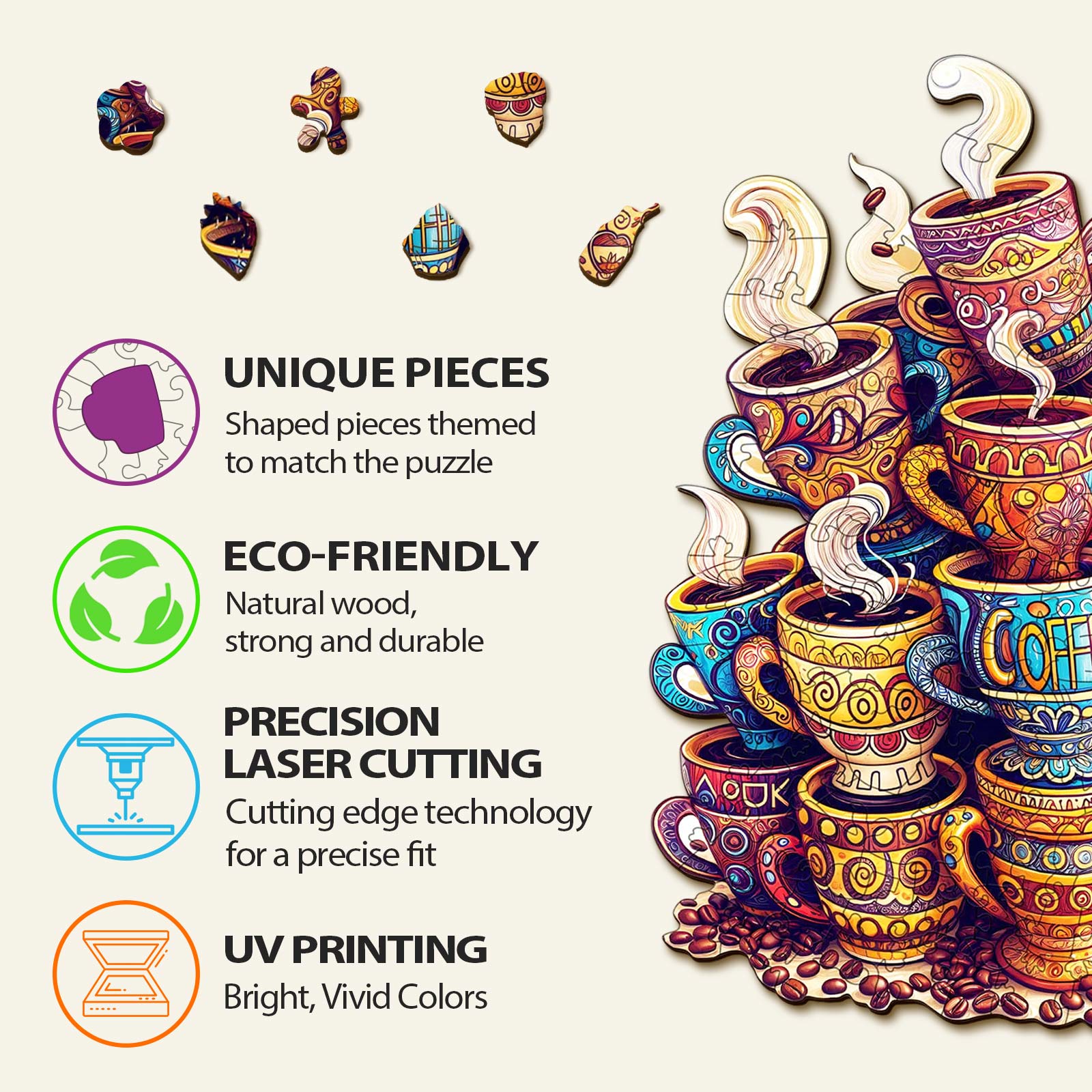 Coffee Dreams  Wooden Jigsaw Puzzle