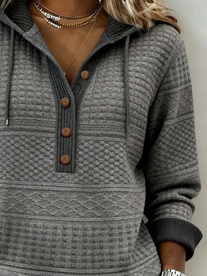 Women'S Casual Color-Blocked Pullover Sweatshirt