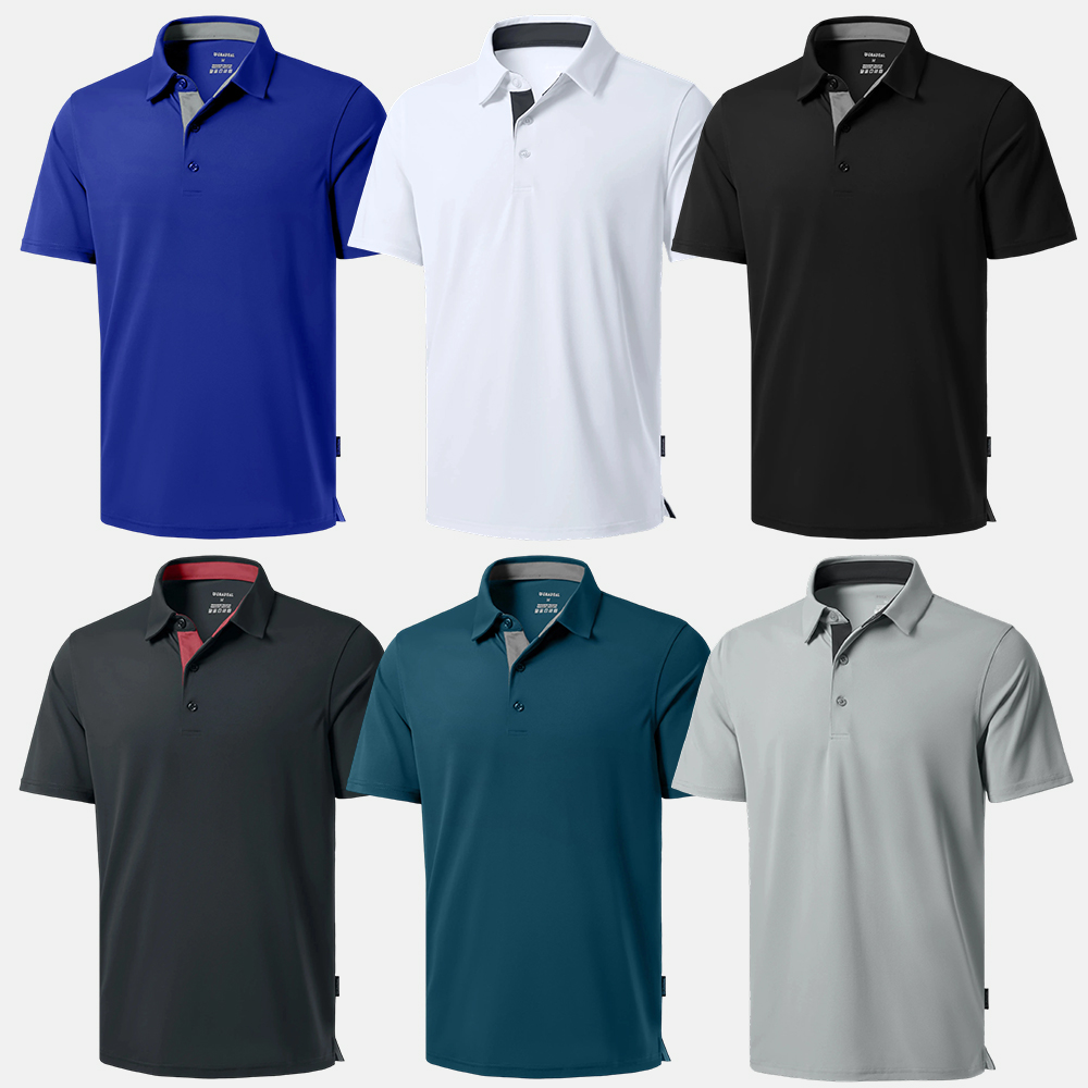 Free shipping 12-Pack Men's UPF50+ Shirts Shortsleeve Collared Polo Shirts Plus sizes:S-6XL